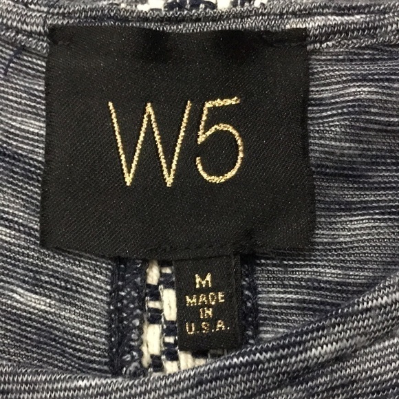 W5 Tank Top Gray/Blue Embroidered Medium - Picture 10 of 11